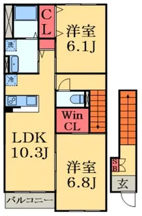 エクセルハイムA【2階】の間取り