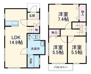 埼玉県草加市松江2【一戸建】の間取り