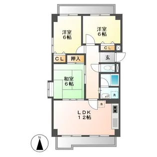 サンメゾン八熊【10階】の間取り
