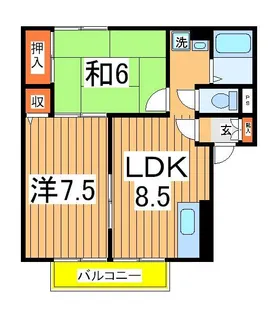 サンハイムS-B【2階】の間取り