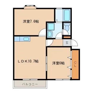 パインウッド【3階】の間取り