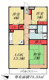 市川東レジデンス【2階】の間取り