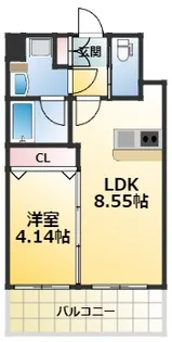 プレジオ城北【4階】の間取り