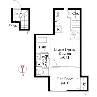 ウッドクレスト荒川レジデンス【2階】の間取り