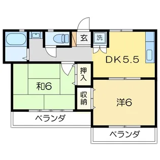 パルデンス増田【1階】の間取り