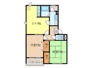 コ-ポラスキシワダ【2階】の間取り