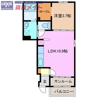 ハイシード平和【1階】の間取り