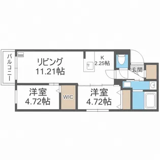 ラグナベルデ菊水7条【2階】の間取り