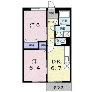 グランドールK.B棟【1階】の間取り