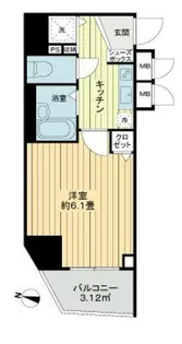 プリズムスクエア本駒込【4階】の間取り