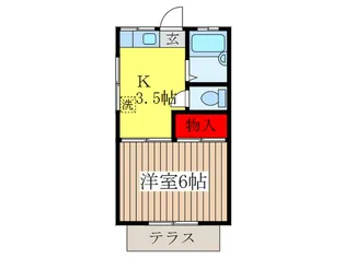 グレース若葉【1階】の間取り