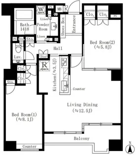 パークサイド・ウイングス【5階】の間取り