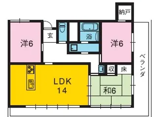 ロイヤルコーポ 5階【5階】の間取り