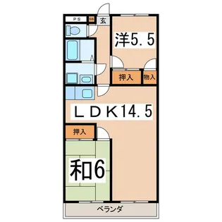 J・I第一マンション【1階】の間取り