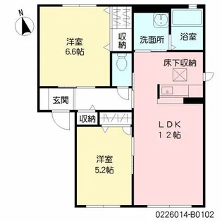 ジョイコート B棟【1階】の間取り