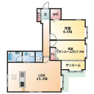 トヴォクレハ【1階】の間取り