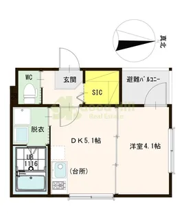 ハーモニーテラス大今里II【2階】の間取り