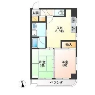 東口ハイツ 奇数階【5階】の間取り