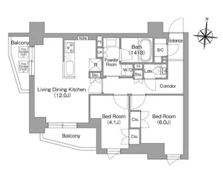 プラネソシエプラス旗の台【5階】の間取り