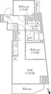 ルミーク門前仲町【8階】の間取り