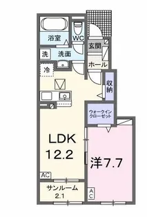 シェル クレール【1階】の間取り