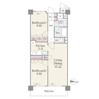フェールメゾン西大島【4階】の間取り