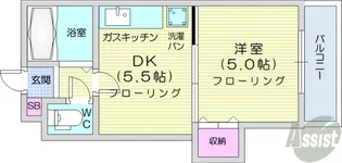 アルファレジデンス北22条【2階】の間取り
