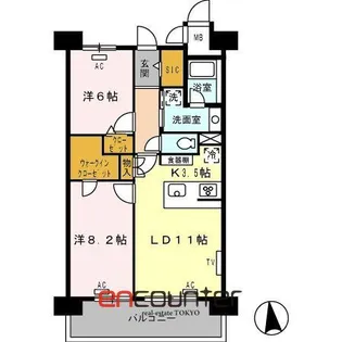 ロイヤルパークス西新井【11階】の間取り