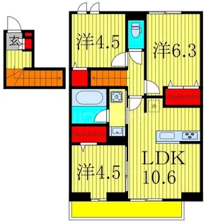 リッシュセゾン E【2階】の間取り