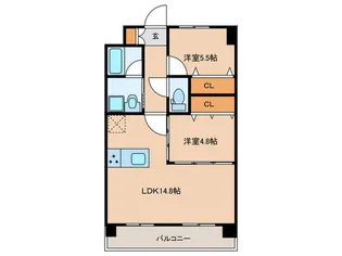 SQUARE箱崎東【8階】の間取り