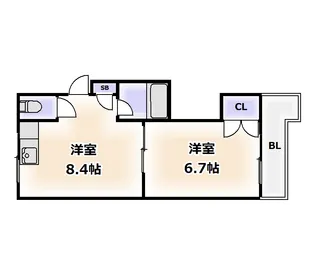 アメニティ美章園【4階】の間取り