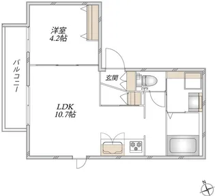 クレア アカバネ【2階】の間取り