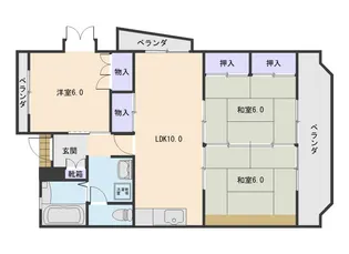 サンパール紫原【4階】の間取り