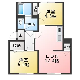 テクノハイツ藤 D【1階】の間取り