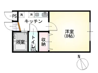 ラフィネ千秋城下町【2階】の間取り
