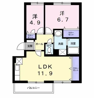 スリーアイズマンション【1階】の間取り