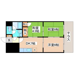 ライオンズマンション八木山【4階】の間取り