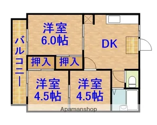 照ハイツ【1階】の間取り