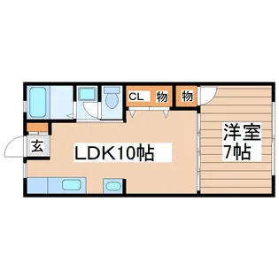 わたなべコーポ【1階】の間取り