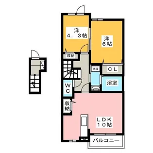 ラウレアK.S【2階】の間取り