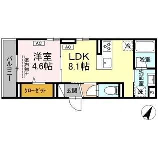 フラクタス南林間【3階】の間取り