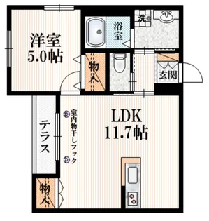 フォンテーヌ国立A【1階】の間取り