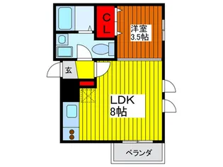 ドリ-ムアライ2号館【1階】の間取り