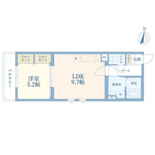 ウェルスクエア三軒茶屋V【2階】の間取り