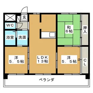 アイコート【1階】の間取り