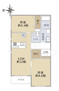 キューブテラス塚口【1階】の間取り