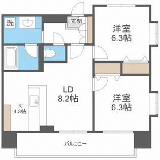 レクシオ北円山 701号室【7階】の間取り
