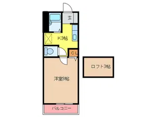 ボンヌ・シャンス鷹【2階】の間取り