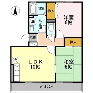 サンスカイ徳力 II【2階】の間取り