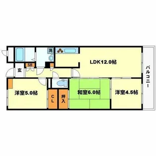 大阪府吹田市千里山高塚【マンション】の間取り